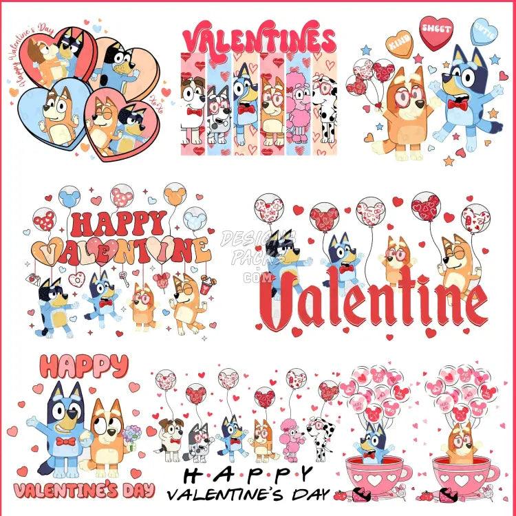 44 Bluey Valentine Designs Bundle Png