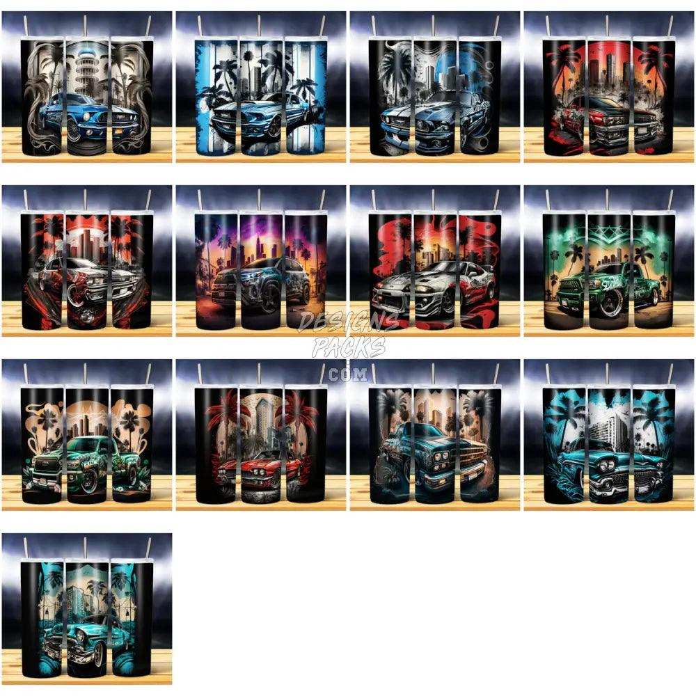 44 Cars Graffiti Style Tumbler Wrap Bundle Jpg