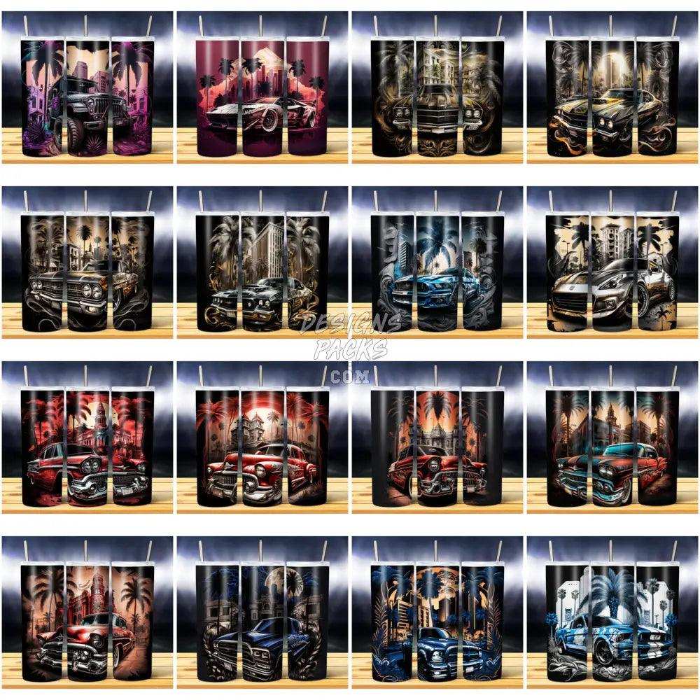 44 Cars Graffiti Style Tumbler Wrap Bundle Jpg