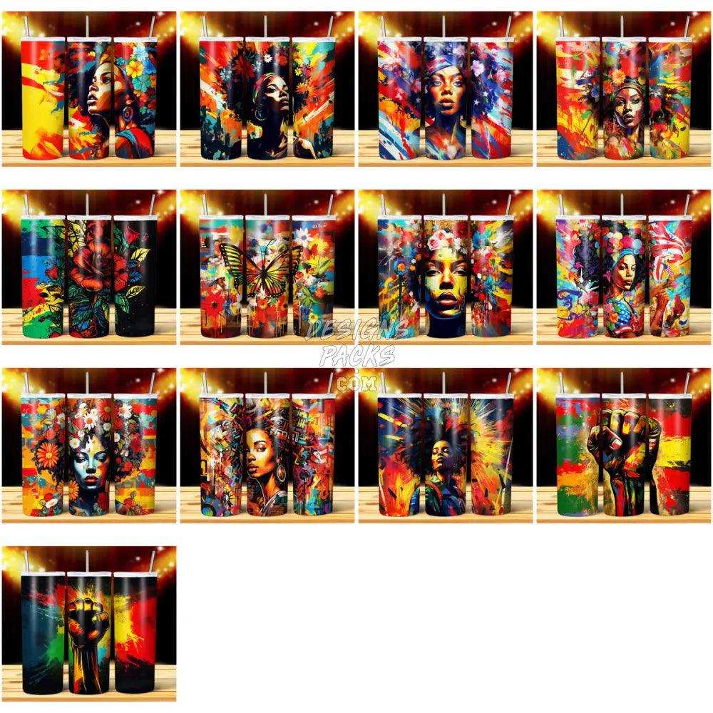 44 Juneteenth Graffiti Tumbler Wrap Bundle Jpg