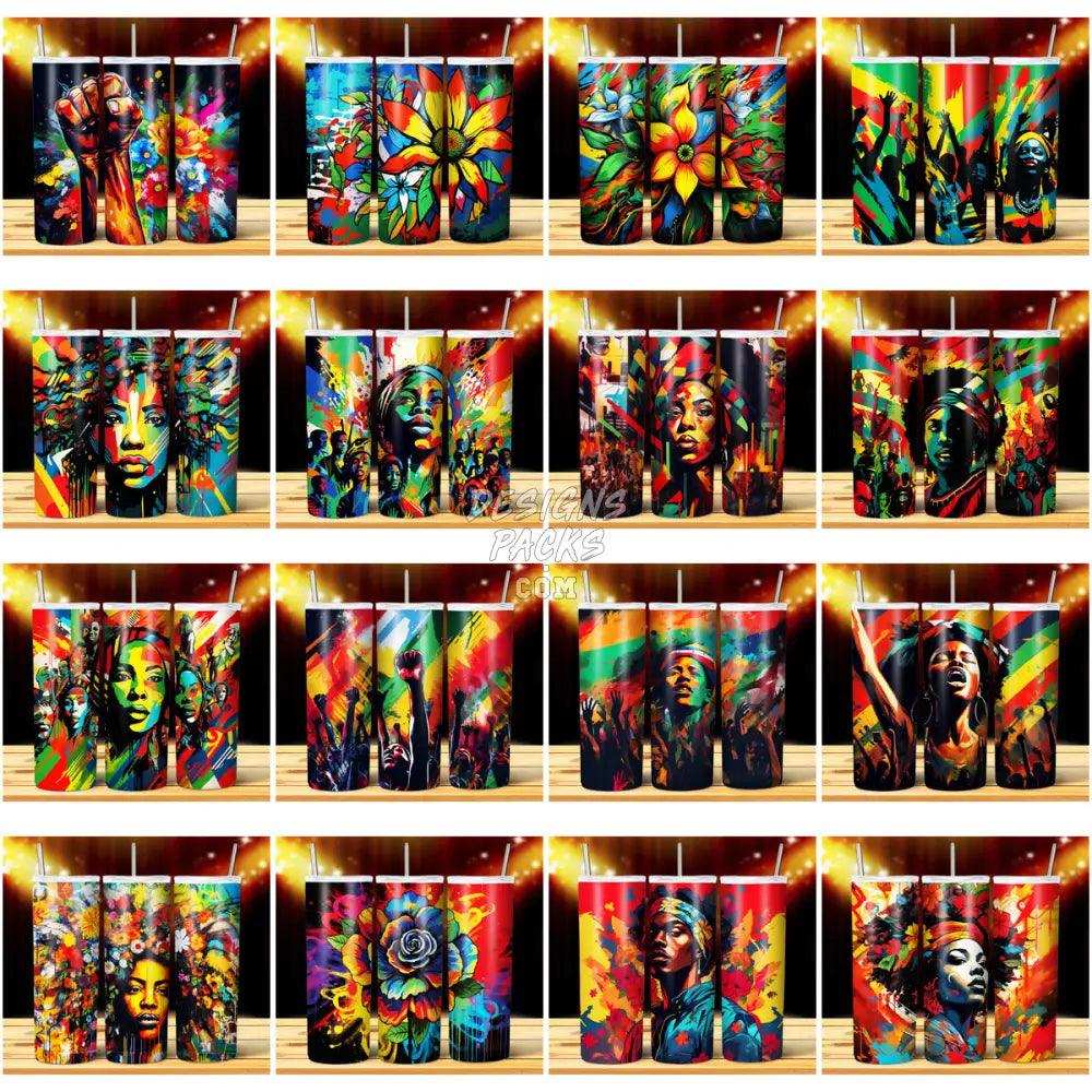 44 Juneteenth Graffiti Tumbler Wrap Bundle Jpg
