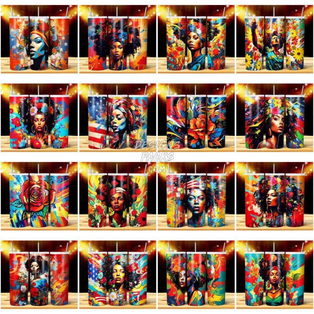 44 Juneteenth Graffiti Tumbler Wrap Bundle Jpg