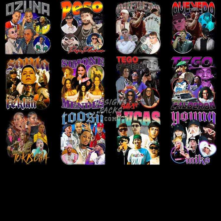 44 Music Stars Bootleg Latino Mix Designs Bundle Png