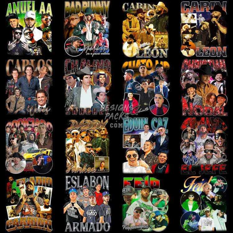 44 Music Stars Bootleg Latino Mix Designs Bundle Png