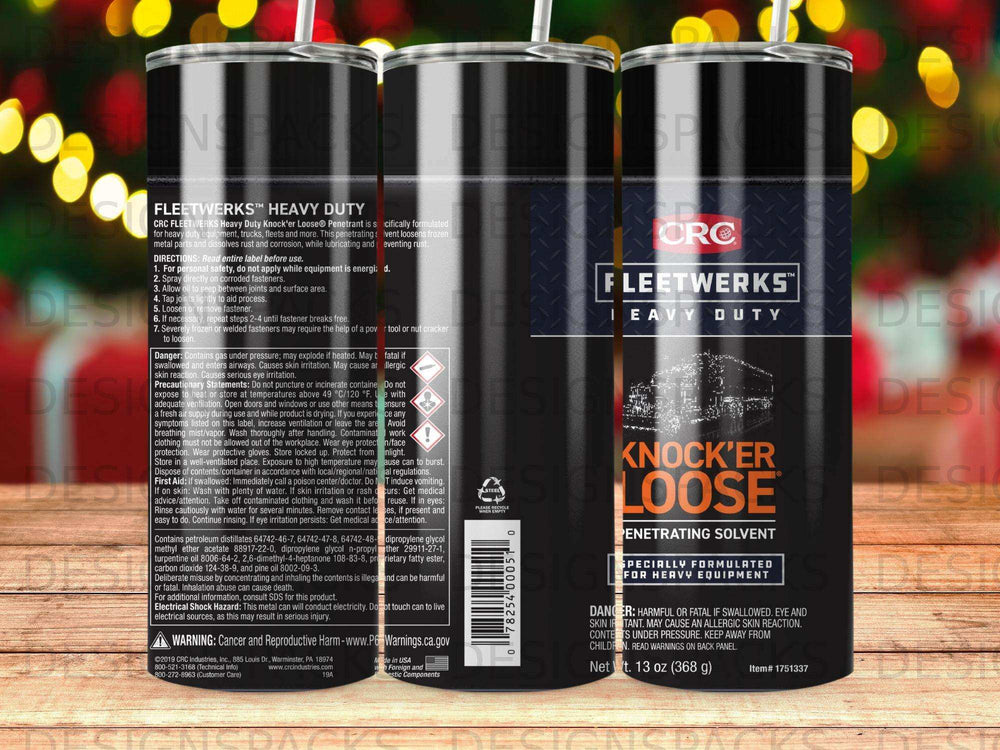 CRC Fleetwerks Heavy Duty Knock'er Loose penetrating solvent can and label.