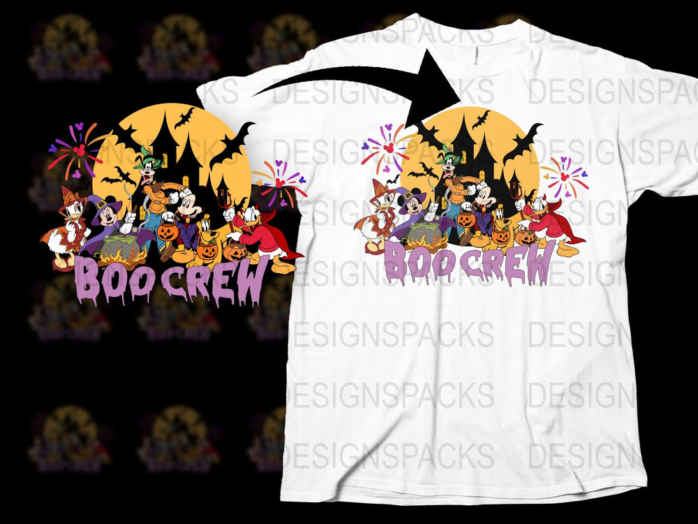 Halloween Boo Crew T-Shirt, Cute Ghosts Pumpkins, Family Matching Shirts, Festive Fall Apparel, Spooky Fun October Costume Idea