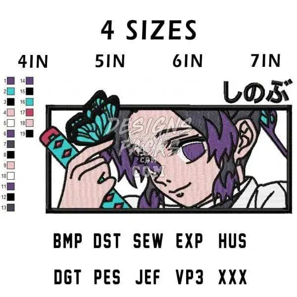 Shinobu Kocho Anime Embroidery Design