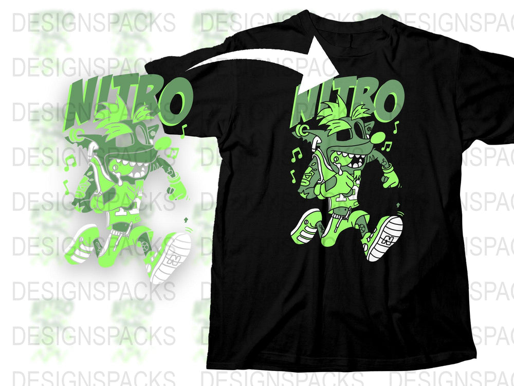 Neon Green Zombie Graphic T-Shirt, Cool Monster Print Tee, Unisex Streetwear Style, Vibrant Top