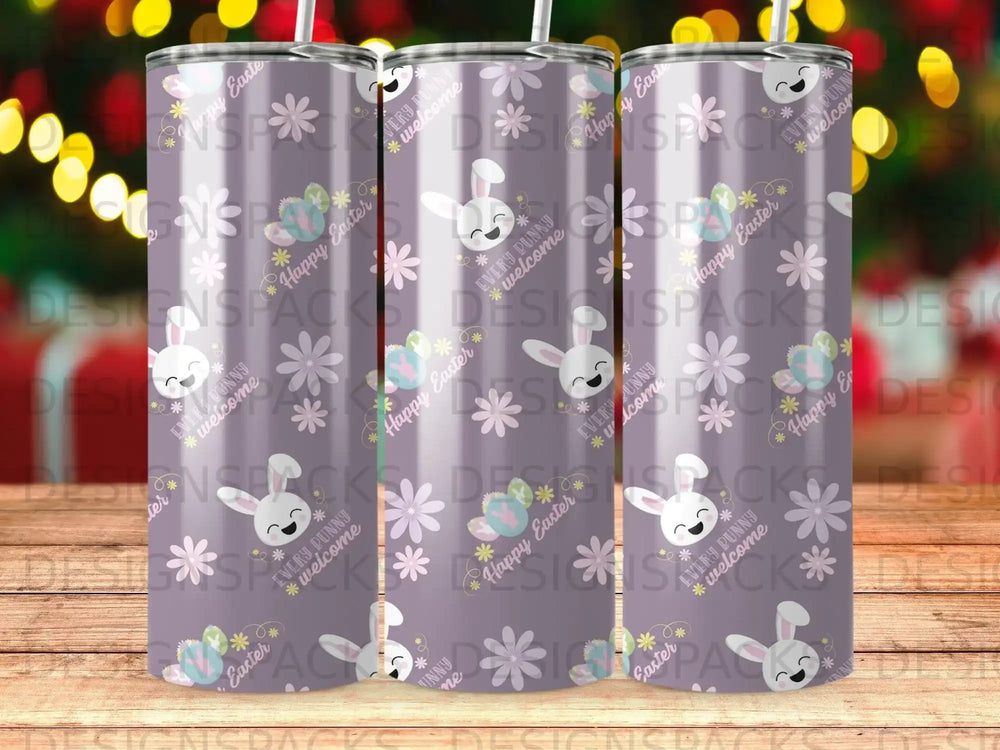 Purple Happy Easter Bunny Welcome Tumbler product type