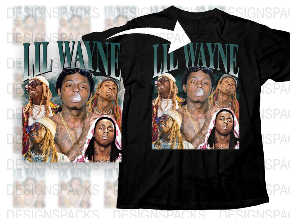 Lil Wayne Graphic T-Shirt, Hip Hop Music Tee, Artist Inspired Shirt, Unique Full Graphic Design T-Shirt, Urban Streetwear, Fan Merchandise