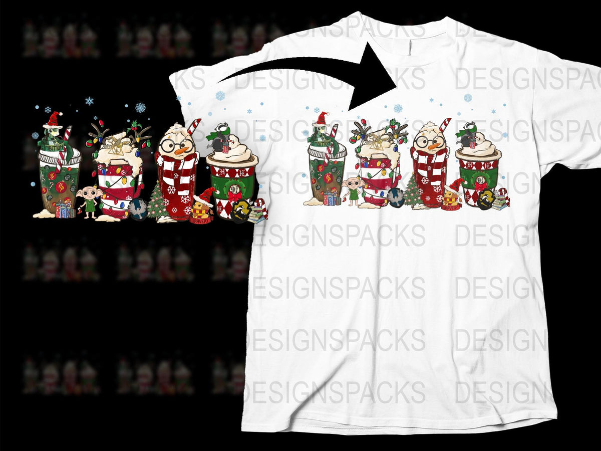 Festive Holiday T-Shirt with Cartoon Santa and Reindeer, Cute Christmas Tee for All Ages