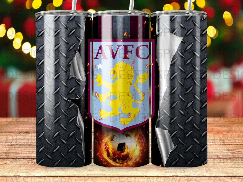 Aston Villa football club logo with fire and diamond plate design.
