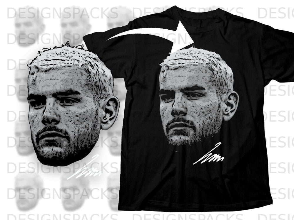 Monochrome Graphic Face Design Printed T-Shirt