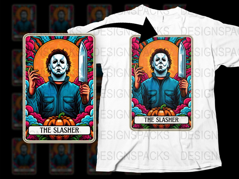 Horror Movie Inspired T-Shirt, Colorful Slasher Design, Unique Graphic Tee, Unisex Cotton Shirt