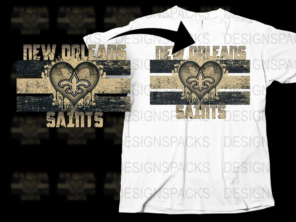 New Orleans Saints T-Shirt, Vintage Black Gold Stripe, NFL Team Logo Tee, Sports Fan Apparel, Unisex Football Shirt