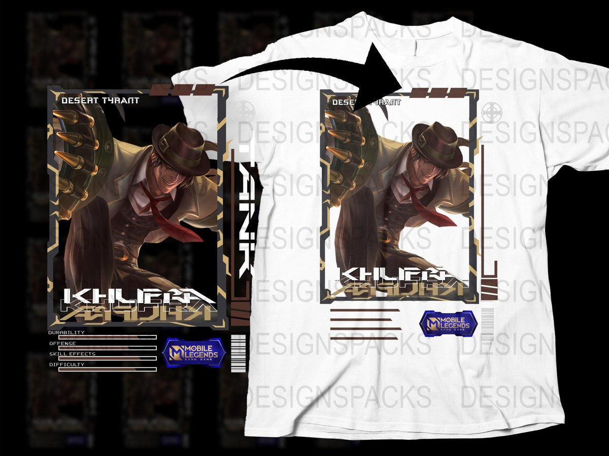 Desert Thraat Khufra T-Shirt, Mobile Legends Game Graphic Tee, Gamer Fashion, Unisex White Shirt