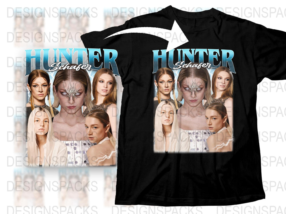 Hunter Schraeger T-Shirt, Unique Faces Art Design, Modern Graphic Tee, Fashion Statement Shirt