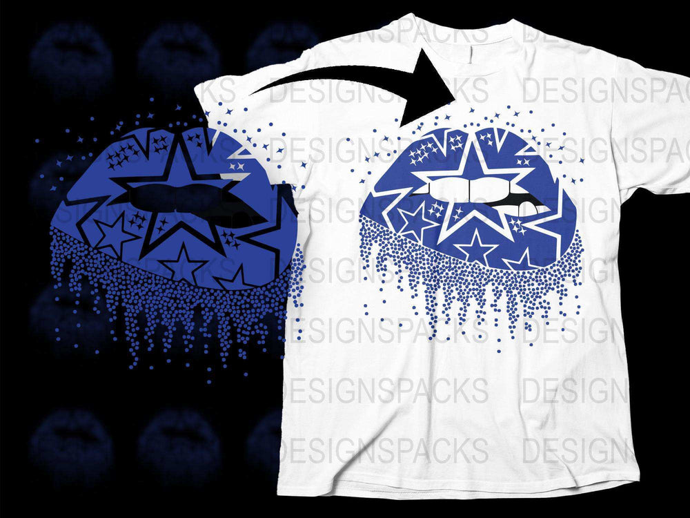 Graphic T-Shirt Star and Arrow Design, White Tee with Blue Print, Unisex Casual Streetwear