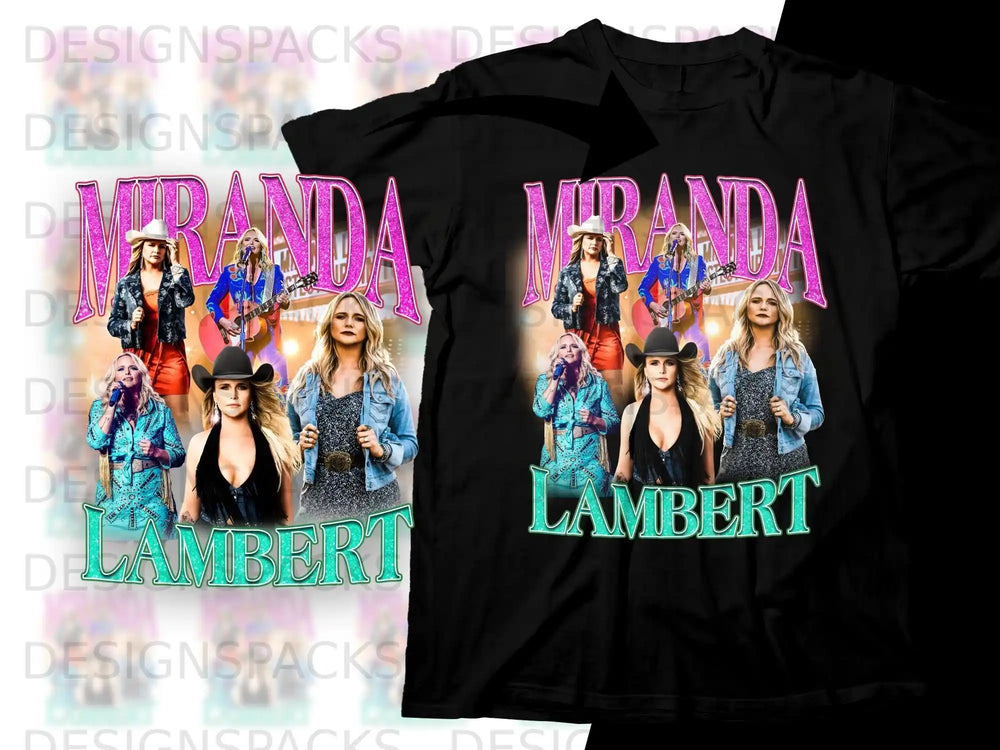 Miranda Lambert t-shirt with full-body images of the singer.
