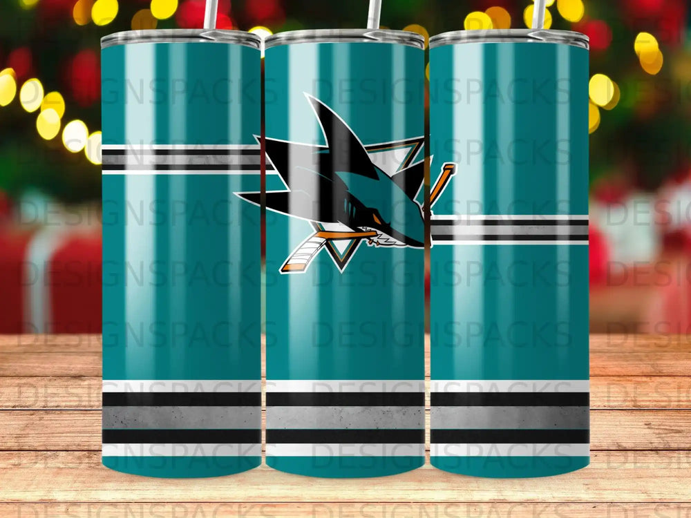 San Jose Sharks Teal Black White Grey Striped Hockey Team product type