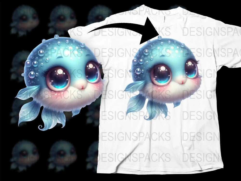 Cute Blue Axolotl T-Shirt, Kawaii Cartoon Animal Design, Unisex Soft Cotton Tee, Casual Apparel, Gift for Animal Lovers
