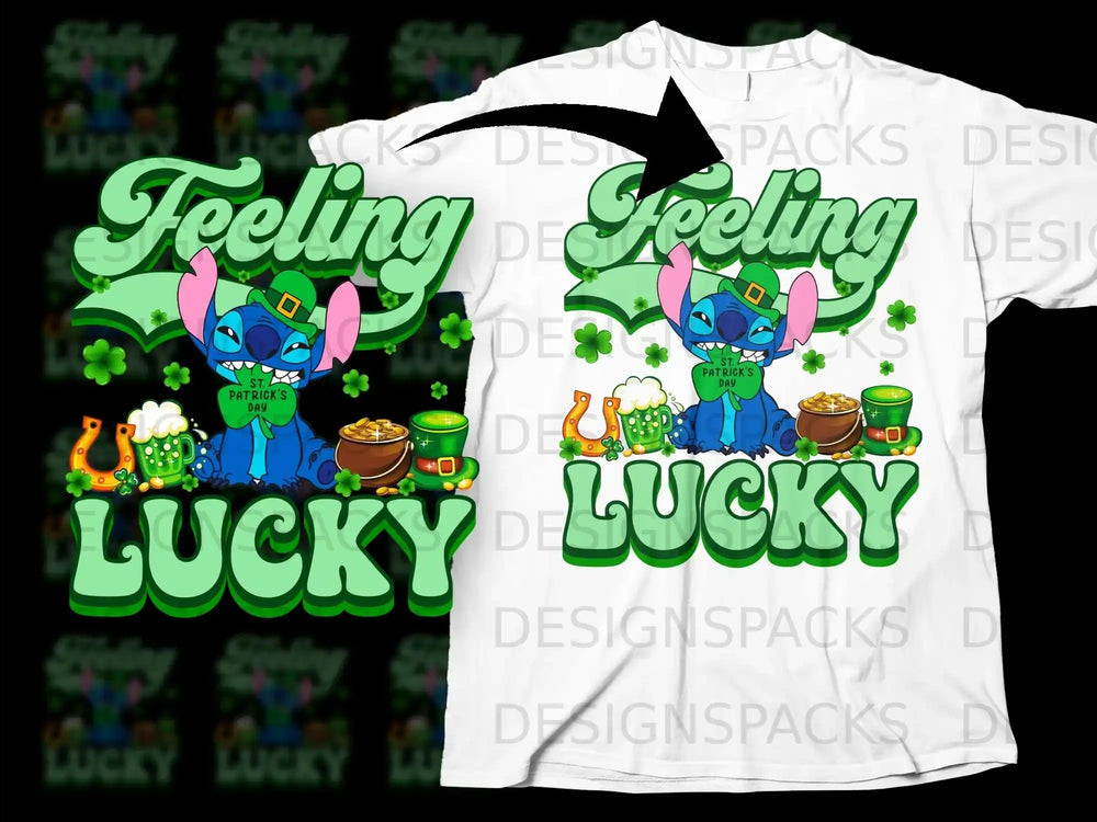 Stitch Feeling Lucky St Patricks Day Cartoon product type