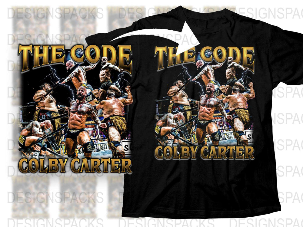 Colby Carter The Code Wrestling Graphic T-Shirt, Vintage Style Sports Tee, Gift for Wrestling Fans