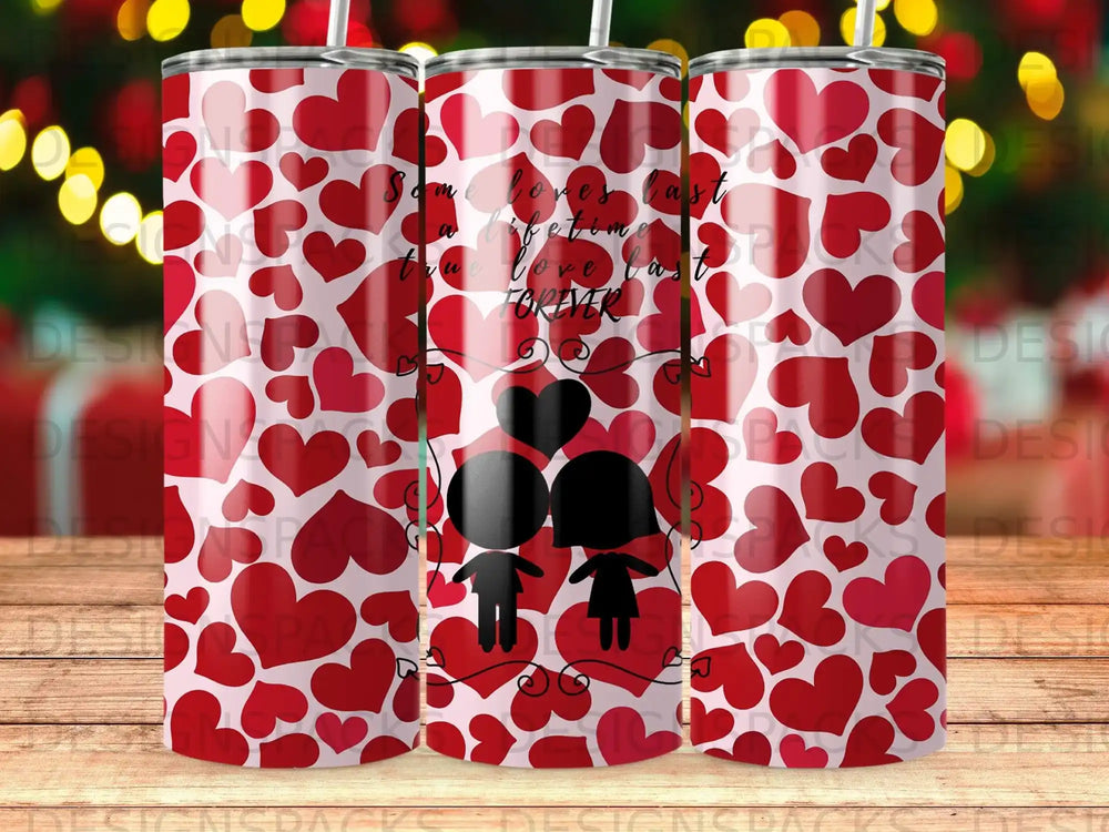 Red Hearts Couple Lifetime Love Forever Tumbler product type
