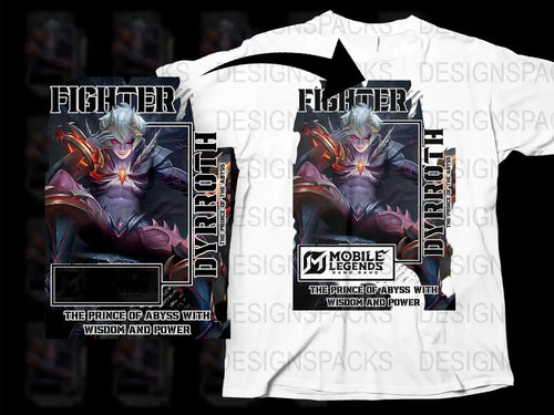 Mobile Legends Dyroth T-Shirt, Fighter Graphic Tee, Prince of Abyss Design, Gaming Apparel