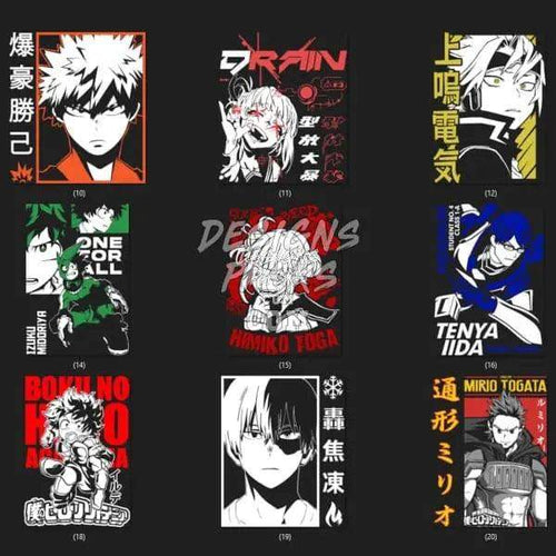 Anime character designs for DTF, DTG, embroidery & tumbler wraps — print-ready PNG, SVG, PES files