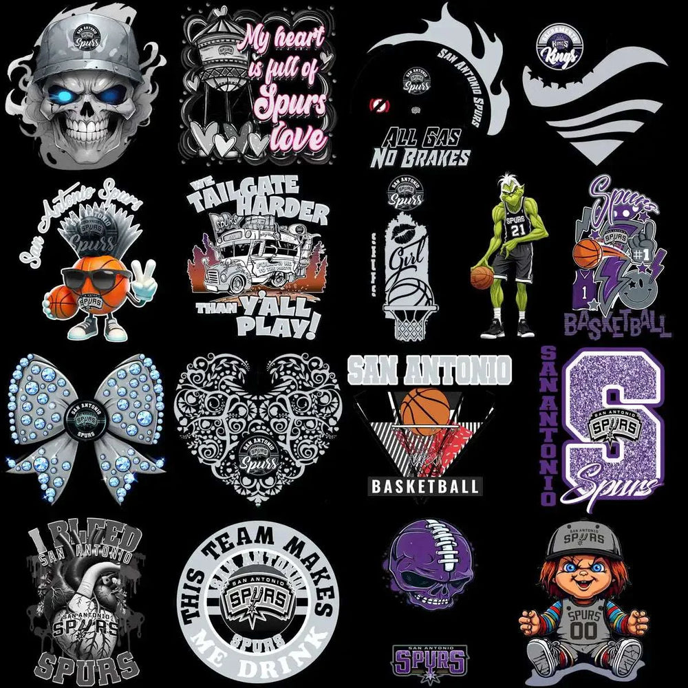 45 Basketball Spurs San Antonio Team Designs Bundle PNG
