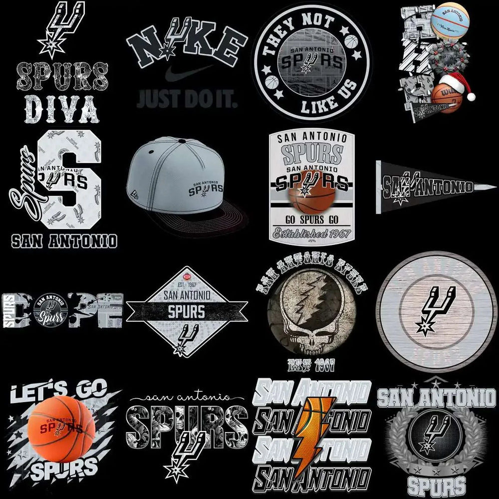 45 Basketball Spurs San Antonio Team Designs Bundle PNG