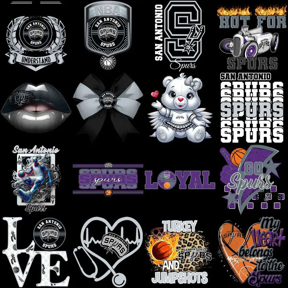 45 Basketball Spurs San Antonio Team Designs Bundle PNG
