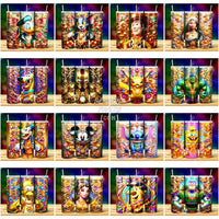 Load image into Gallery viewer, 45 Cartoon Gold Mix Tumbler Wrap Bundle Jpg
