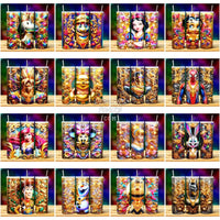 Load image into Gallery viewer, 45 Cartoon Gold Mix Tumbler Wrap Bundle Jpg
