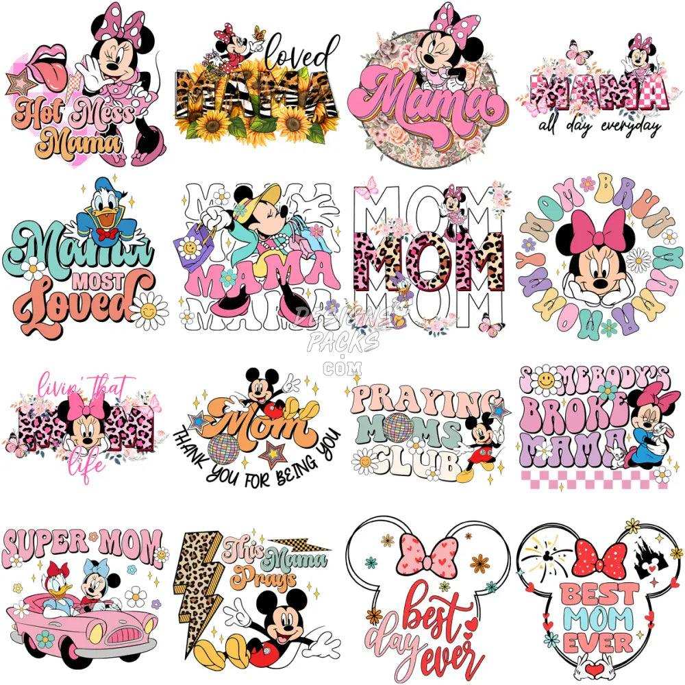 45 Cartoon Mom Mother’s Day Designs Bundle Png