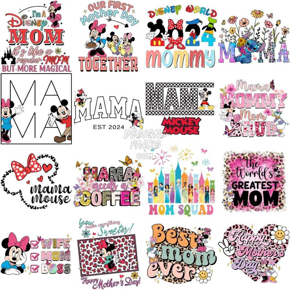 45 Cartoon Mom Mother’s Day Designs Bundle Png