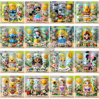 Load image into Gallery viewer, 45 Cartoon Stitched Style Be Happy Tumbler Wrap Bundle Jpg
