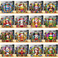 Load image into Gallery viewer, 45 Christmas Cartoon Stained Glass Mix Tumbler Wrap Bundle Jpg
