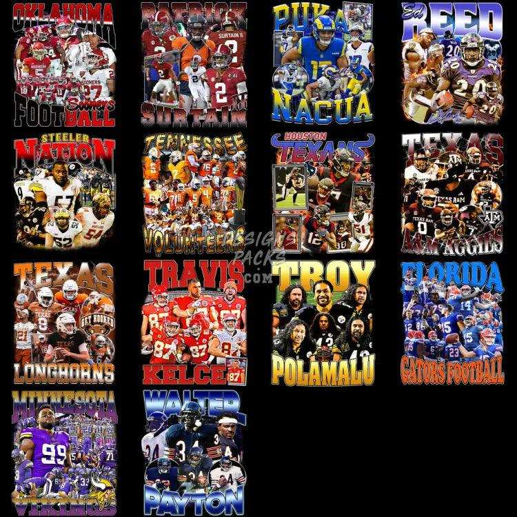 45 Football Bootleg Designs Bundle Png
