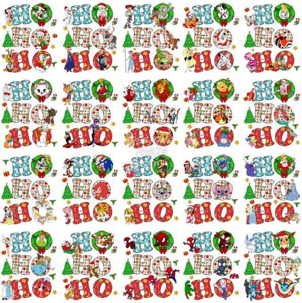 45 Ho Christmas Pop Culture Mix Designs Bundle Png