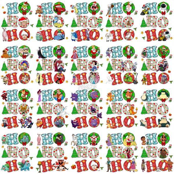 45 Ho Christmas Pop Culture Mix Designs Bundle Png