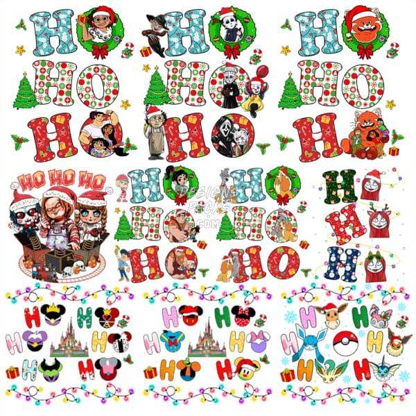 45 Ho Christmas Pop Culture Mix Designs Bundle Png