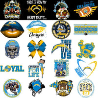 Load image into Gallery viewer, 45 Los Angeles Chargers V3 Football Designs Bundle PNG
