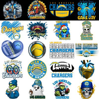 Load image into Gallery viewer, 45 Los Angeles Chargers V4 Football Designs Bundle PNG
