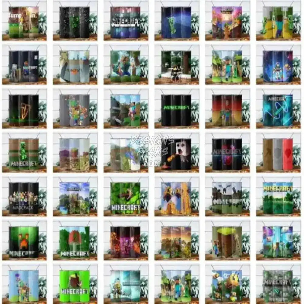 45 Minecraft Gaming Tumbler Wrap Bundle Png