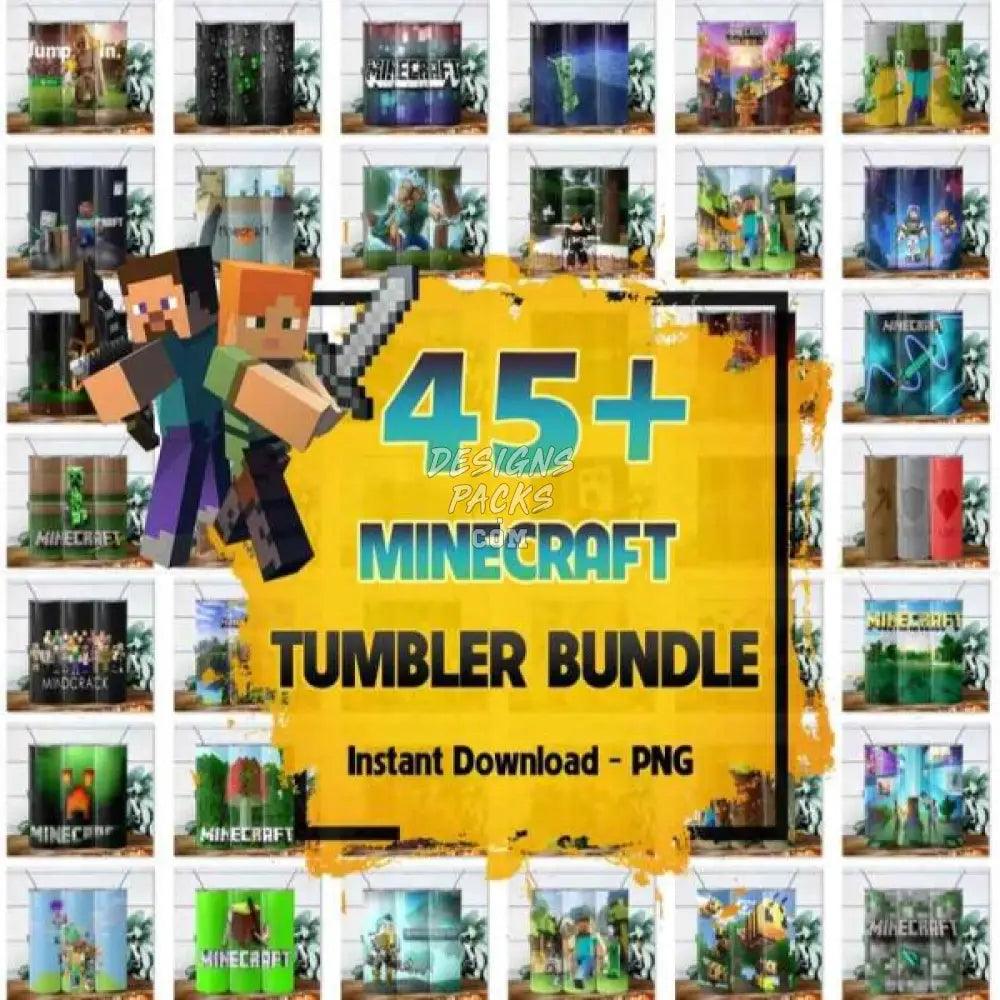 45 Minecraft Gaming Tumbler Wrap Bundle Png