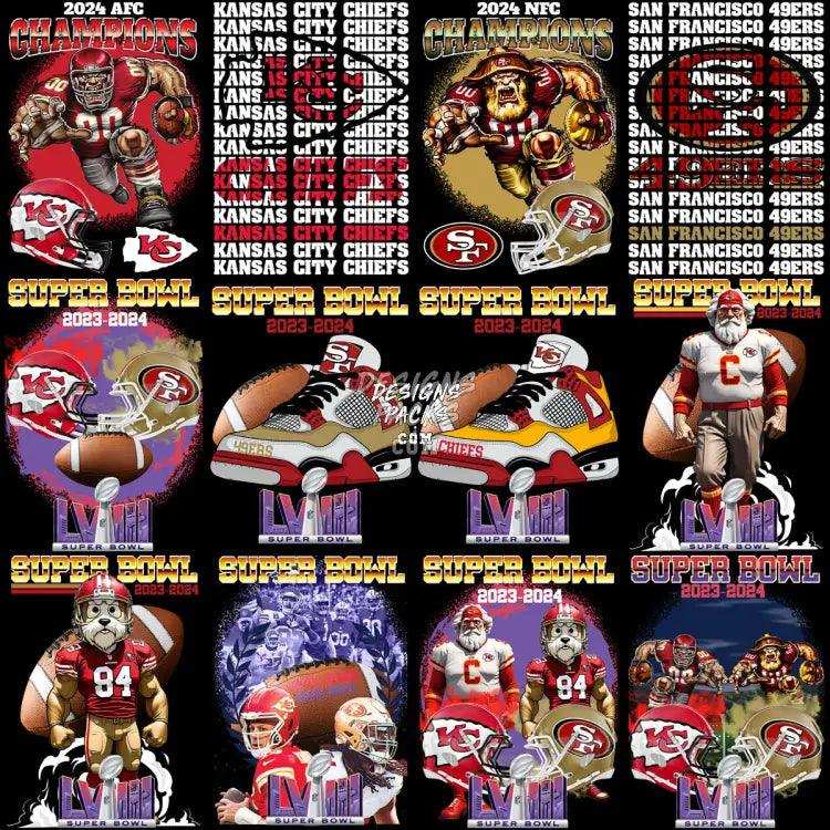45 Superbowl 2024 Football Chiefs Vs 49Ers Designs Bundle Png + Psd