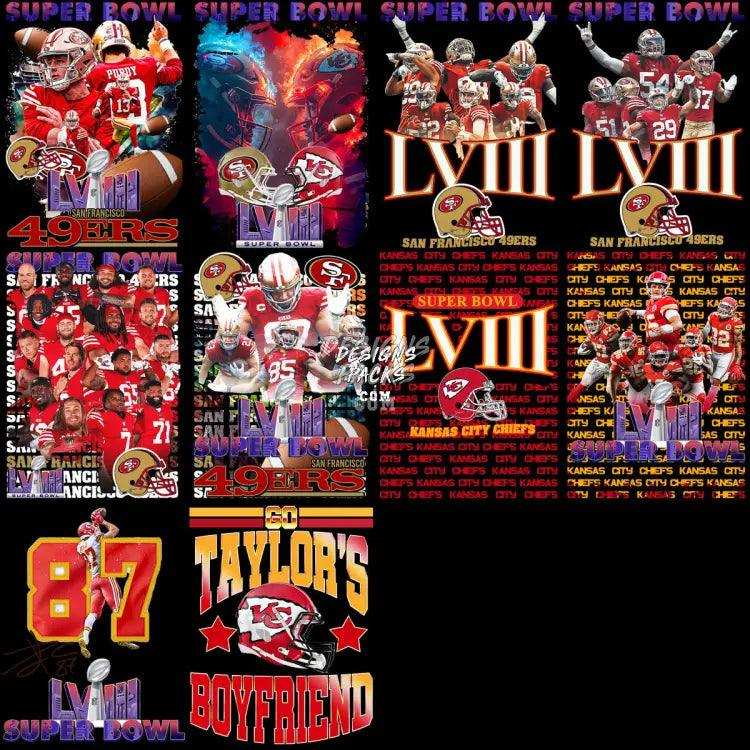45 Superbowl 2024 Football Chiefs Vs 49Ers Designs Bundle Png + Psd
