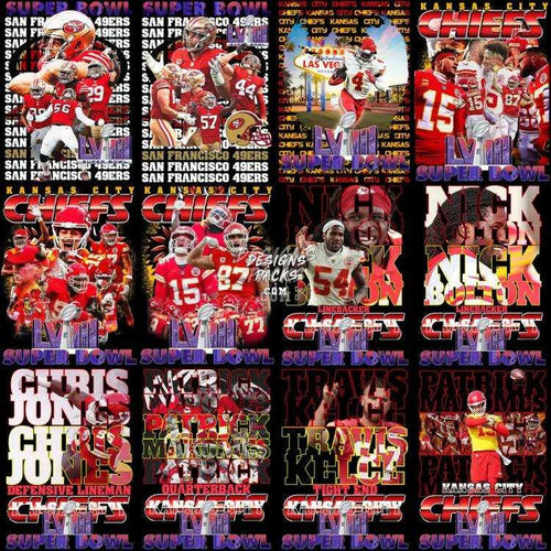 45 Superbowl 2024 Football Chiefs Vs 49Ers Designs Bundle Png + Psd
